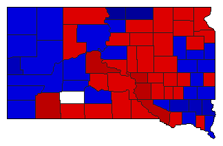 1960 South Dakota County Map of General Election Results for Governor