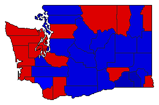 1960 Washington County Map of General Election Results for President