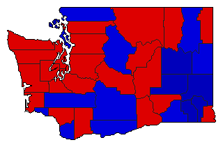 1960 Washington County Map of General Election Results for Governor