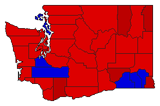 1960 Washington County Map of General Election Results for Secretary of State