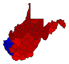 1960 West Virginia County Map of Democratic Primary Election Results for Secretary of State