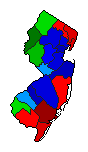 1961 New Jersey County Map of Republican Primary Election Results for Governor