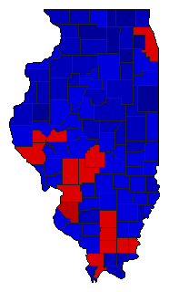 1962 Illinois County Map of General Election Results for Senator