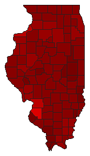1962 Illinois County Map of Democratic Primary Election Results for Senator