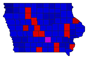 1962 Iowa County Map of General Election Results for Senator