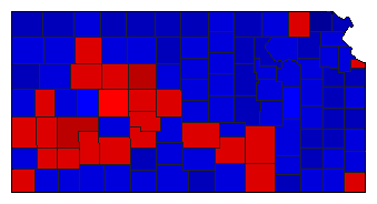 1962 Kansas County Map of General Election Results for Governor