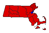 1962 Massachusetts County Map of Republican Primary Election Results for Senator