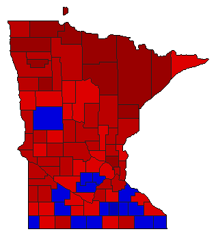 1962 Minnesota County Map of General Election Results for Secretary of State