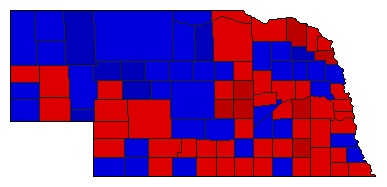 1962 Nebraska County Map of General Election Results for Governor