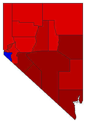 1962 Nevada County Map of General Election Results for Senator