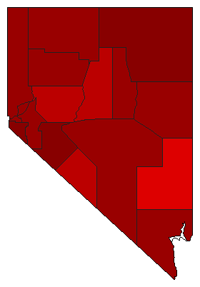 1962 Nevada County Map of Democratic Primary Election Results for Senator