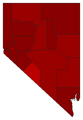 1962 Nevada County Map of Democratic Primary Election Results for Governor