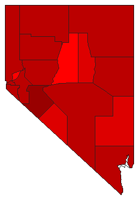 1962 Nevada County Map of Democratic Primary Election Results for Attorney General