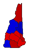 1962 New Hampshire County Map of General Election Results for Governor