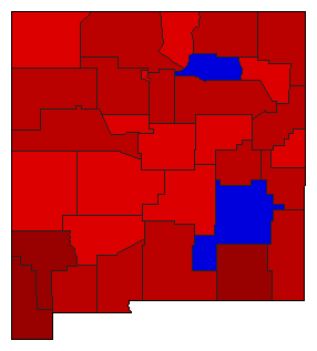 1962 New Mexico County Map of General Election Results for State Treasurer