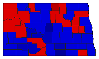 1962 North Dakota County Map of General Election Results for Insurance Commissioner