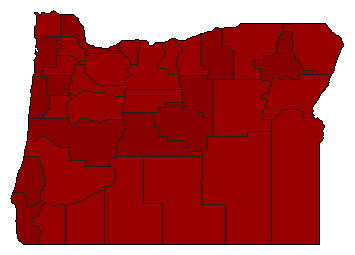 1962 Oregon County Map of Democratic Primary Election Results for Senator