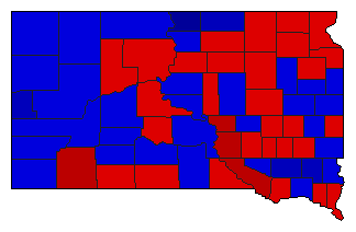 1962 South Dakota County Map of General Election Results for Senator