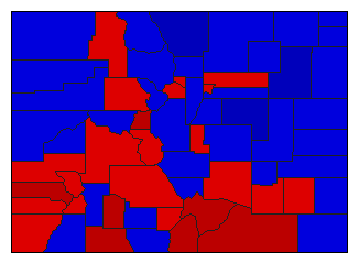 1962 Colorado County Map of General Election Results for Lt. Governor