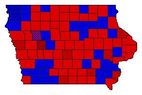 1964 Iowa County Map of General Election Results for State Auditor