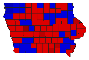 1964 Iowa County Map of General Election Results for Agriculture Commissioner