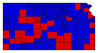 1964 Kansas County Map of General Election Results for Attorney General