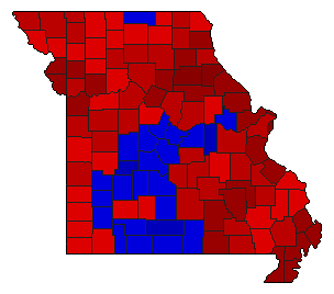 1964 Missouri County Map of General Election Results for Senator
