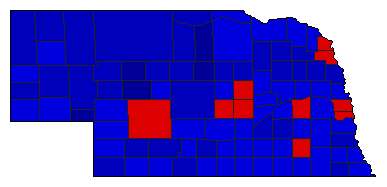 1964 Nebraska County Map of General Election Results for State Auditor