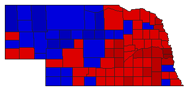 1964 Nebraska County Map of General Election Results for Governor