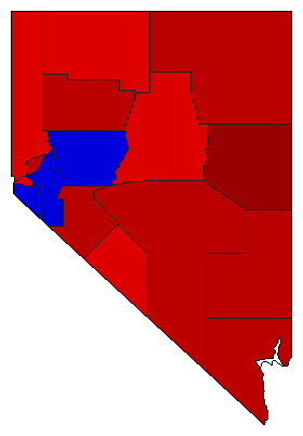 1964 Nevada County Map of General Election Results for President