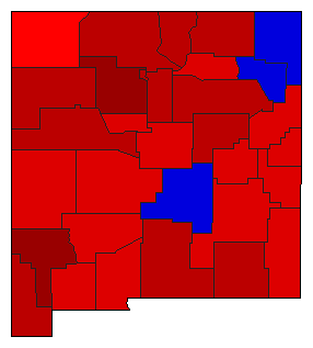 1964 New Mexico County Map of General Election Results for President