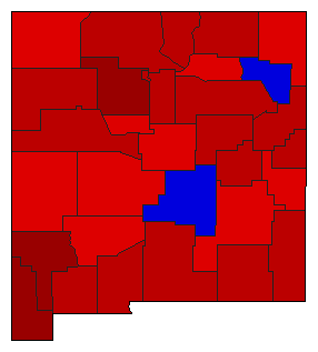 1964 New Mexico County Map of General Election Results for Governor