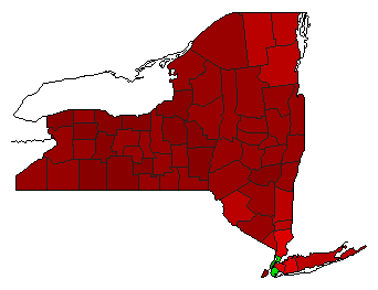 1964 New York County Map of General Election Results for Referendum