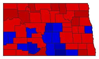 1964 North Dakota County Map of General Election Results for Insurance Commissioner