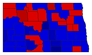 1964 North Dakota County Map of General Election Results for Agriculture Commissioner