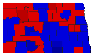 1964 North Dakota County Map of General Election Results for Attorney General