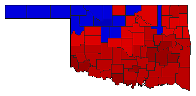 1964 Oklahoma County Map of General Election Results for President