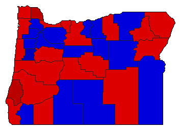 1964 Oregon County Map of General Election Results for State Treasurer
