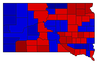 1964 South Dakota County Map of General Election Results for Lt. Governor