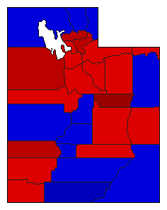 1964 Utah County Map of General Election Results for Senator