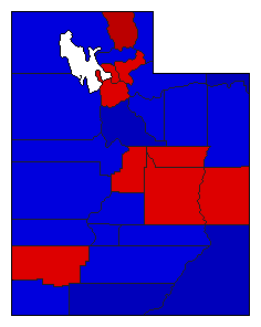 1964 Utah County Map of Republican Primary Election Results for Senator