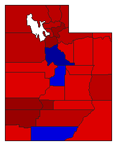1964 Utah County Map of Democratic Primary Election Results for Governor