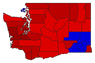 1964 Washington County Map of General Election Results for State Auditor