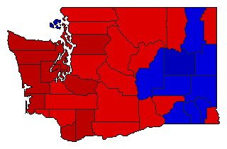 1964 Washington County Map of General Election Results for Lt. Governor