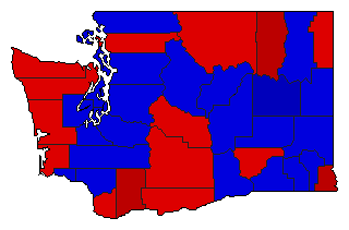 1964 Washington County Map of General Election Results for Secretary of State