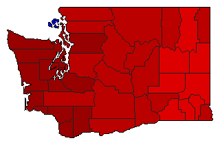 1964 Washington County Map of General Election Results for Attorney General