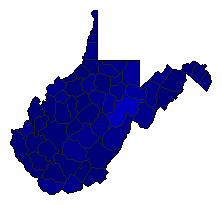 1964 West Virginia County Map of Republican Primary Election Results for Governor