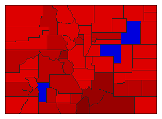 1964 Colorado County Map of General Election Results for President