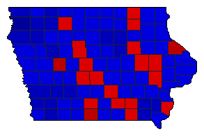 1966 Iowa County Map of General Election Results for State Auditor