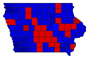 1966 Iowa County Map of General Election Results for Attorney General